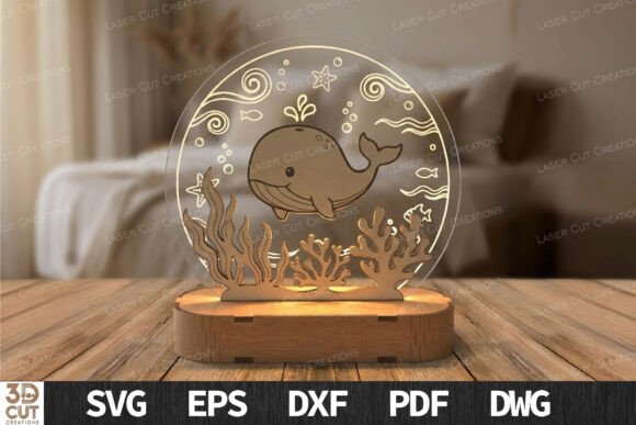 Download Cute Whale Night Light SVG - Light Collection