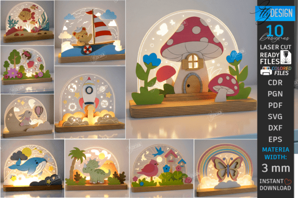 Download Kids Night Light Stand Laser Cut Bundle - Light Collection