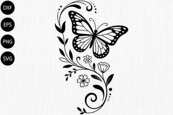 Download Butterfly with Floral SVG,Butterfly SVG - Floral svg Collection