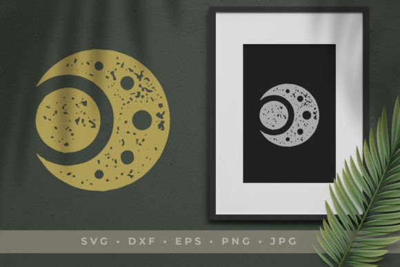 Download Hand Drawn Half Moon with Grunge Texture - Grunge Collection