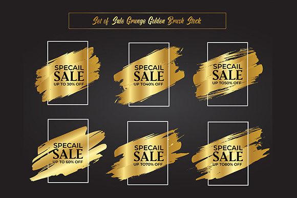 Download Sale Grunge Watercolor Golden Brush Set - Grunge Collection