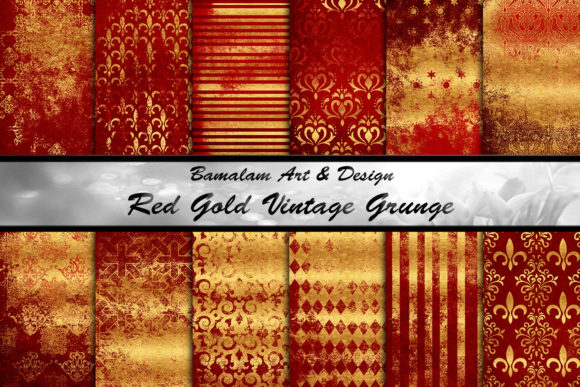 Download Red &amp; Gold Grunge Sublimation Patterns - Grunge Collection