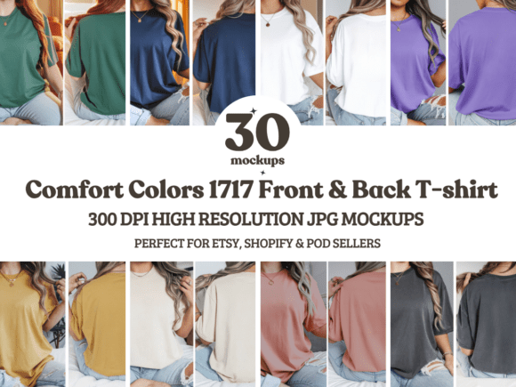 Download CC1717 Front &amp; Back Mockup Tshirt Bundle - Premium Resources