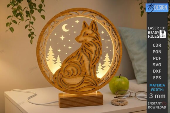 Download 3D Round Lamp Laser Cut | Night Light - Light Collection