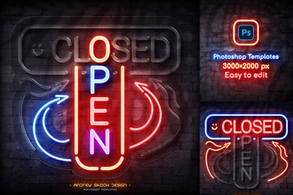 Download Neon on off Light – Photoshop Template - Light Collection