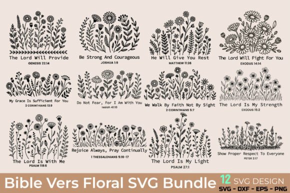 Download Bible Verse Floral SVG Bundle - Premium Resources